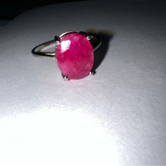 Redish an pink ruby stone on sterling silver